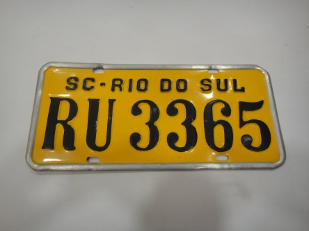Placa Amarela antiga – SC Rio do Sul