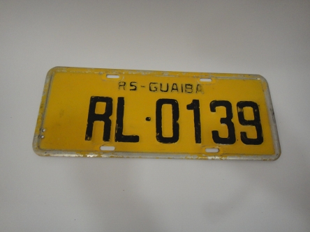 Placa Antiga Amarela RS-Guaiba