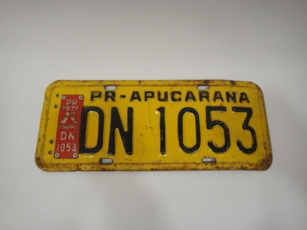 Placa Antiga Amarela PR-Apucarana